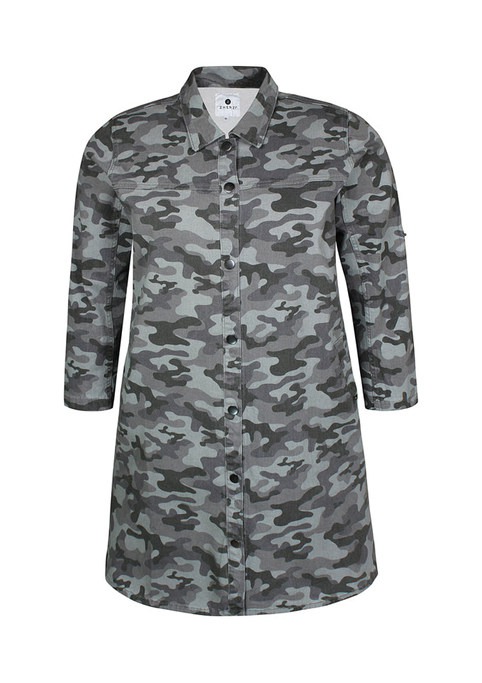 Army jakke i grå Zhenzi, str. XL – Happy Eve