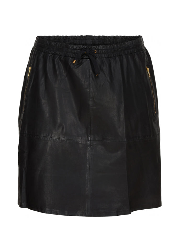 Sort skind nederdel fra No.1 by Ox (6838758834265)